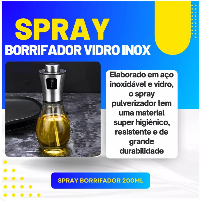 Spray Pulverizador de Azeite Vidro Inox 200ml  LE-5289