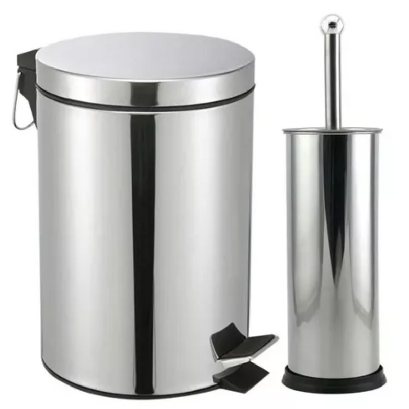 Lixeira Inox 5L com Escova Sanitária 990011