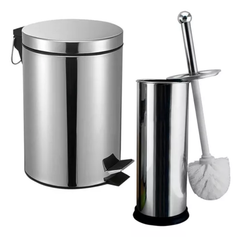 Lixeira Inox 5L com Escova Sanitária 990011