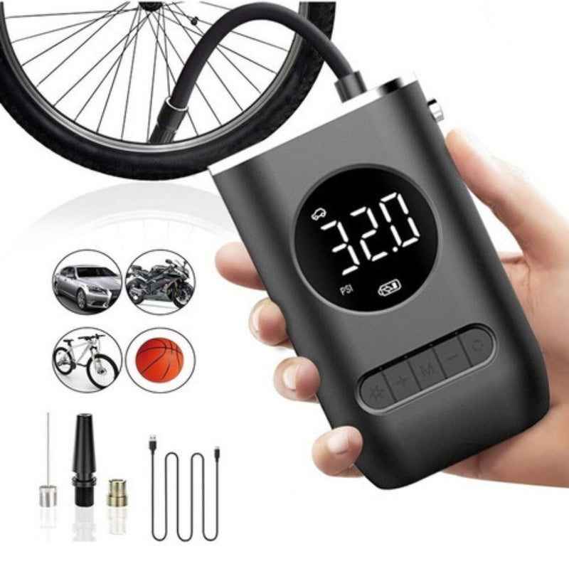 Mini Calibrador Compressor Elétrico Digital Portátil Pneu Carro Bike